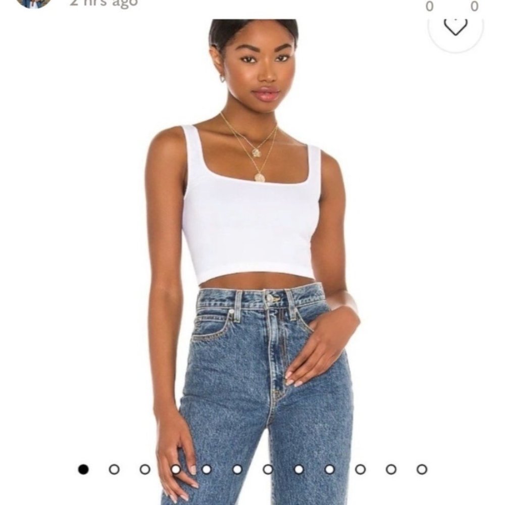 Free People Scoop Neck Crop Top in White